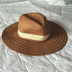 NWT Madewell packable braided straw hat, warm nutmeg, M/L